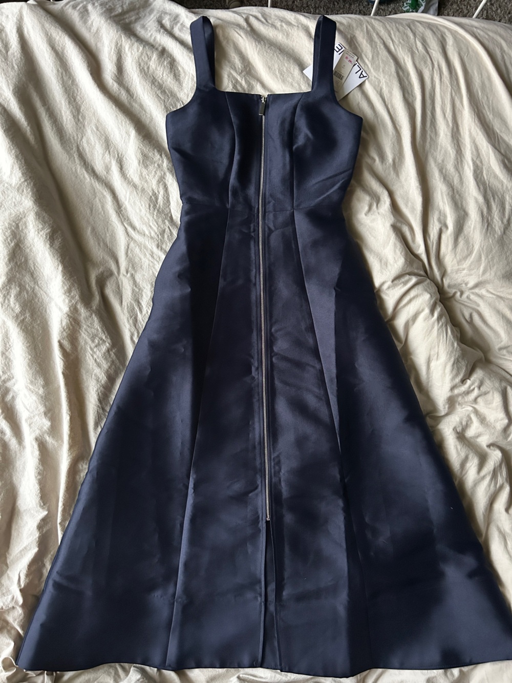 Anthropology Aligne Navy Women's Midi Dress with Center Zipper Size 0